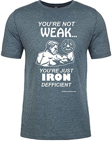 You're Not Weak... Workout Bodybuilding Men's Gym T-Shirt By Muscle Teez (X-Large, Heathered Blue/Grey)