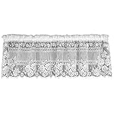 Heritage Lace Victorian Rose 60-Inch Wide by 16-Inch Drop Valance, White