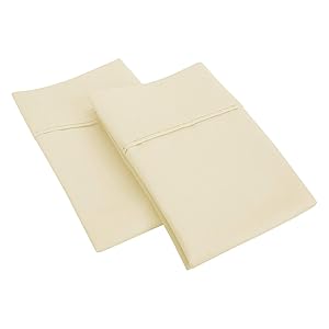 SGI bedding 600 Thread Count 100% Egyptian Cotton 21x56 Body Pillow Cover Ivory Solid (1 Piece)