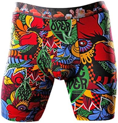 Fuliya Printed Men's Boxer Briefs Cotton Underwear Leg Trunk Breathable Large
