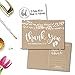 25 Girl or Boy Rustic Baby Shower Thank You Note Card Bulk Set, Blank Cute Kraft Gender Reveal Neutral Sprinkle Postcards, No Envelope Needed For Party Gift Personalize Printable Cardstock Paper