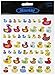 Multi-Colored Stickers-Mult-Patterned Ducks