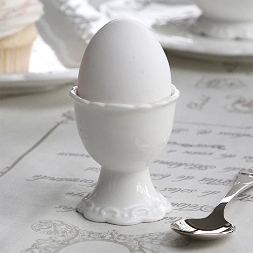Chic Antique Provence Egg Cups Set of 4 White in Country House Style Antique Nostalgic