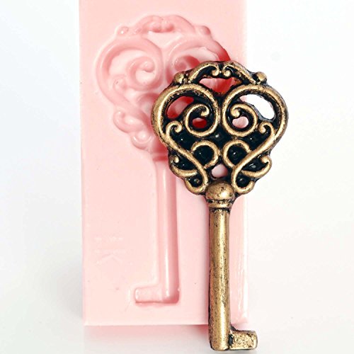 Skeleton Key Silicone Mold Food Safe Fondant, Chocolate, Candy, Resin, Polymer Clay Mold. Flexible easy to use. Jewelry, Craft or Food Mold.