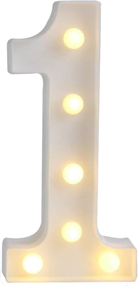 ogrmar letras y numeros decorativos con luces led de plastico para decoracion de bodas color blanco funciona con pilas