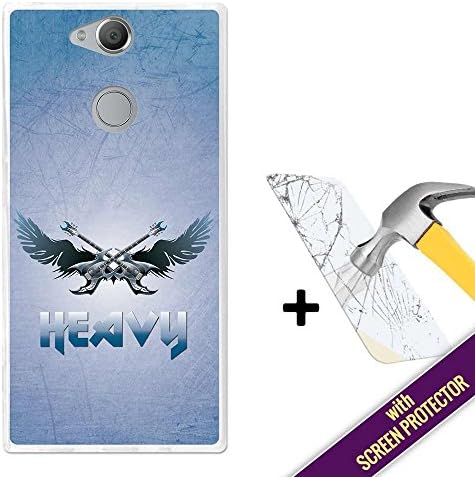 Sony Xperia XA2 Cover Gel Flexible, [ +1 Tempered Glass Screen Protector ], TPU 3B Case made of Silicone, protects your Smartphone, with our exclusive designs - Heavy metal music.