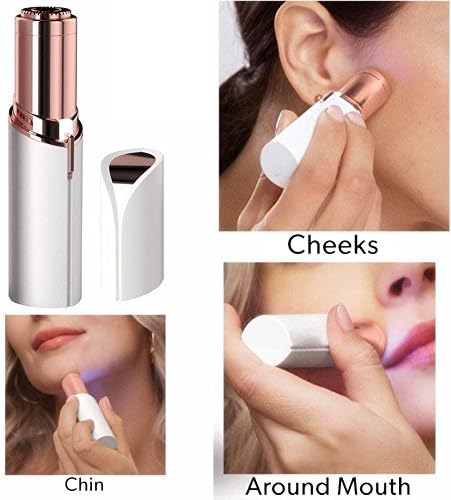Brezzycloud Painless Upper Lip, Chin, Eyebrow Trimmer Shaver Face Hair Remover ABS Machine for Women (Battery Not included) (Multicolour)