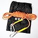 MUMAI Outdoor Climbing Rope with Hook,10M(32ft),20(64ft),30M(98ft),50M(164ft),Downhill Climbing Equipment,Rock Climbing Rope,Life-saving Rope,Fire-survival Rope,Rescue Equipment,Orange (10)