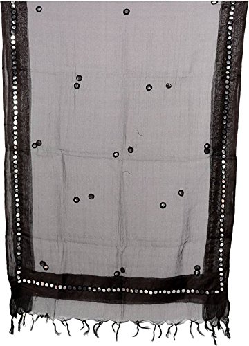 youthquake women's bhagalpuri organza tissue dupatta with plastic mirror work
