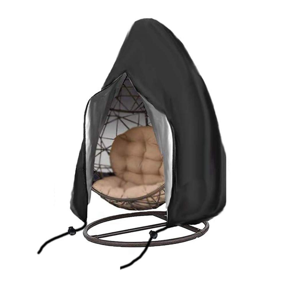 HONCENMAX Patio Hanging Chair Cover with Zipper - Outdoor Cocoon Egg Chair Cover - Waterproof/Windproof/Durable Furniture Protective Cover - for Double Swinging Chair 230x200cm