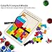 Buself Wooden Tetris Puzzle Brain Teasers Game and Intelligence Toy with 40pcs Vivid Color and Eco-Material for Kids and Adults, Birthday & Christmas Gift Choice