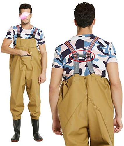 チェストウェーダー ブーツ足胸部ウェイダーナイロン 注目ブランド Pvc防水釣り 狩猟シギのために男性と女性3色 釣りハンティングチェストウェーダー Size 46 色 Beige