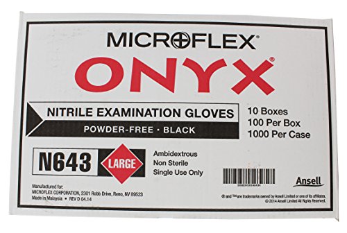 High Five Onyx N643 Series N64 Nitrile Exam Glove, Large (Case of 10)