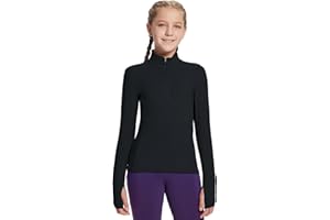 baleaf Girls Long Sleeve Shirts Fleece Jacket Fall Half Zip Pullover Kids Sweatshirts Athletic Thermal Coat