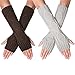 2 Pair Women's Hand Crochet Winter Warm Fingerless Arm Warmers Gloves