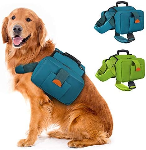 Dog Backpacks Pet Harness Carrier Travel Camping Hiking Backpack Saddle Bag Free Size for Medium & Large Dog