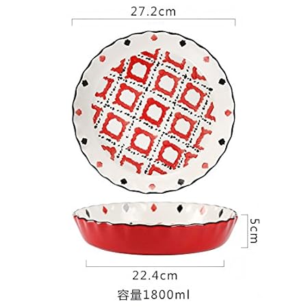 YUWANW 10 Pulgadas Underglazed Pizza Bandeja De Cocción De ...