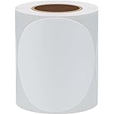 Hybsk White Permanent Color-Code Dot Stickers Round Semi Gloss Paper Stickers Adhesive Label (3 inch)