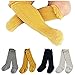 Toptim 4 Pairs Baby Toddlers Cable Knit Knee High Socks for Boy and Girls (Gray,White,Yellow,Navy Blue, 0-12 Months)