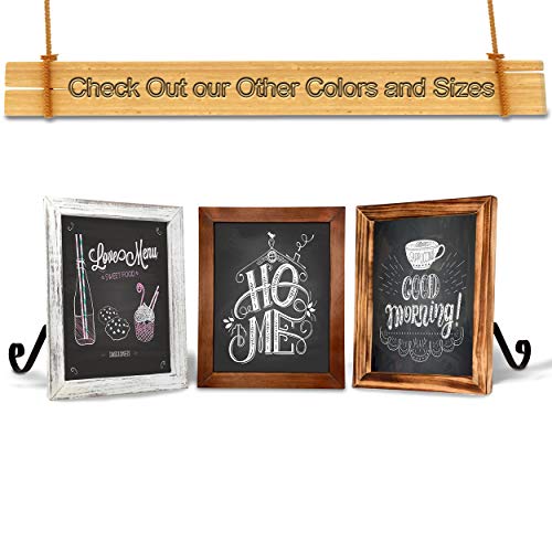 TenXVI Designs 18"x22" Freestanding and Hanging Vertical or Horizontal Magnetic Rustic Chalkboard Sign with Removable Legs for Weddings, Restaurants and Home Decor - Torched Wood