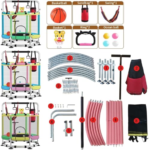 AM ANNA Mini Kids Trampoline for Toddlers with Handle, Indoor Mini Trampoline for Kids, Small Rebounder Trampoline, Indoor/Garden Toddlers Trampoline for Toddlers