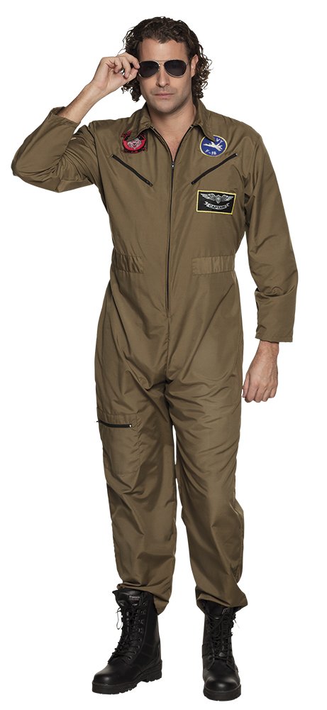 Boland - Adult costume jet pilot jumpsuit with zip, work, soldier, plane, carnival, theme party