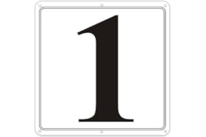 i-CowFun Premium Aluminum Number Signs 1, Metal 12" X 12" Parking Spot Number Signs, Large Numbered Signs for Floor, Dock, Court, Aisle, Field and Outdoor Use, Weather-Resistant, Easy Mounting, High Visibility