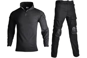 Lilychan Mens Tactical Military Suits Long Sleeve Rip-Stop Uniforms Combat Shirt and Pants Elbow Knee Pads