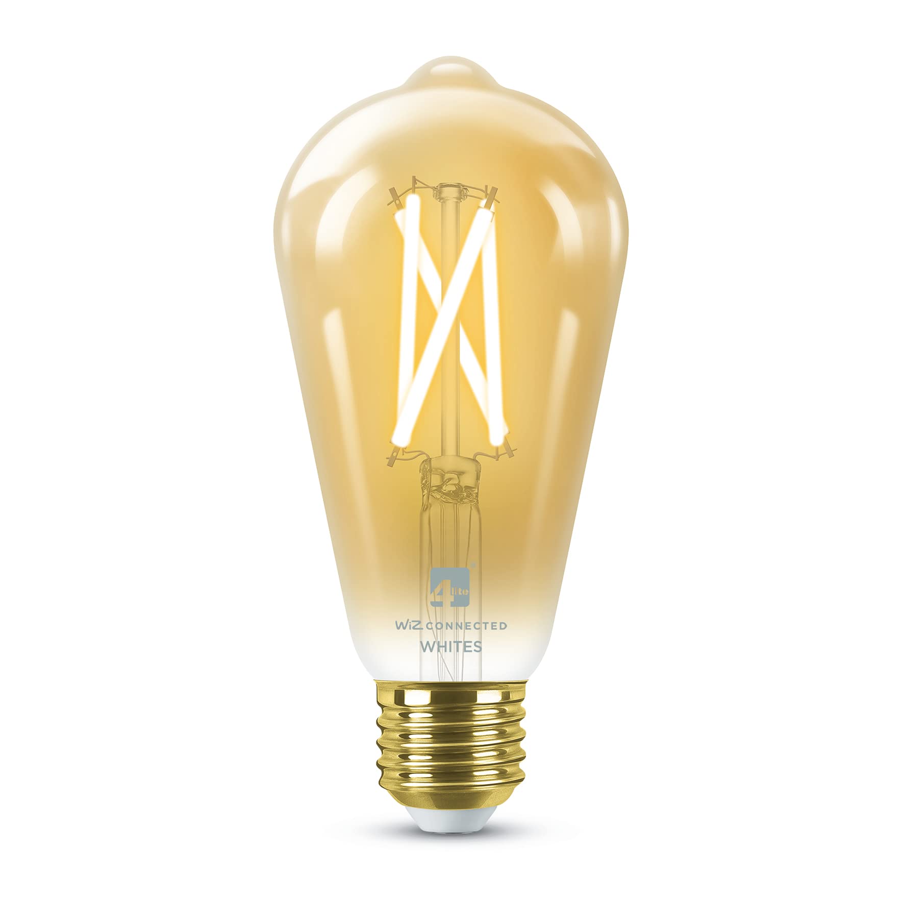 4lite Smart Wiz Connected LED Bulb Amber Filament ST64 E27 Screw Fitting WiFi/Bluetooth Tuneable White & Dimmable 7w 640lm — image 1
