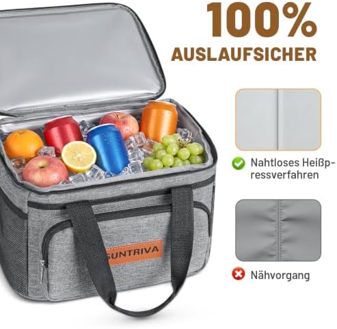 Kühltasche Klein 12L Cooler Bag 14h Kühlung Isoliertasche Faltbar Lunchbag