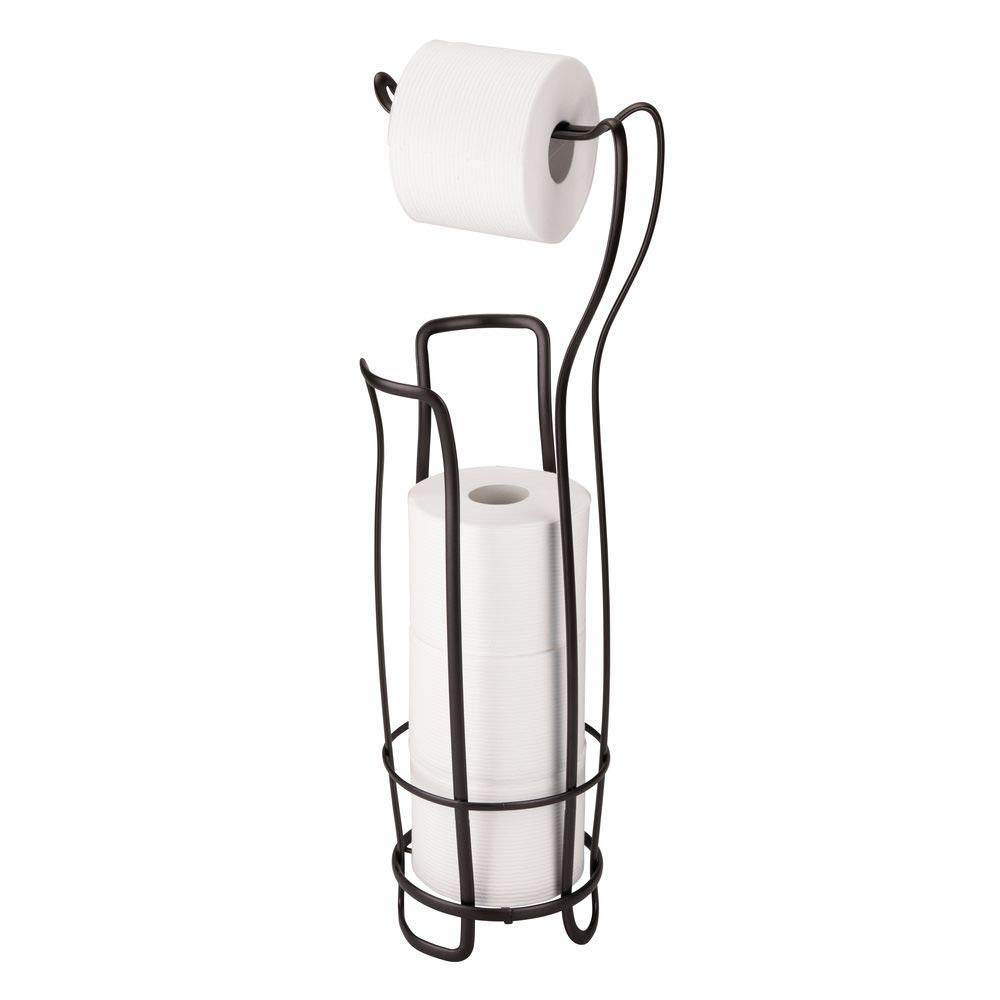 iDesign Axis Metal Free Standing Toilet Paper Tissue Holder, Roll