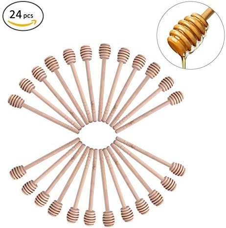 Best Quality - Flatware Sets - Creative 24 Pack Of Mini 3 Inch Wood Honey Dipper Sticks For Honey Jar Dispense Drizzle Honey Wedding Party Bar Supply - by SeedWorld - 1 PCs
