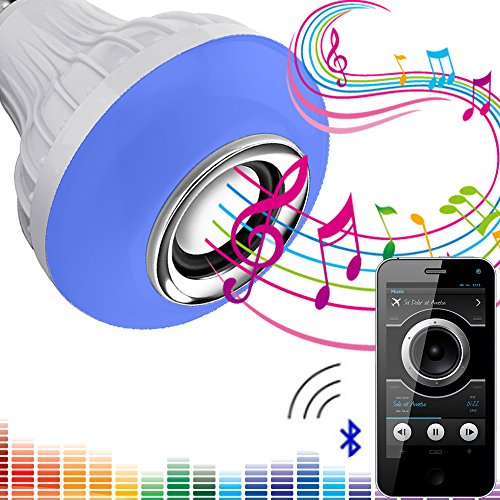 LED Music Light Bulb, E27 led Light Bulb with Bluetooth Speaker RGB Changing Color Lamp Built-in Audio Speaker with Remote Control for Home, Bedroom, Living Room, Party Decoration