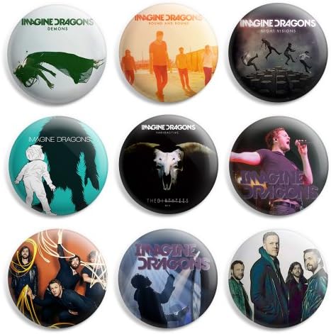 Imagine Dragons Pinback Buttons Pin Badges 1 Inch (25mm) - Pack of 9