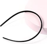 Hanyousheng 6 Pack Plastic Hair Headbands 0.8cm Skinny Non Slip Black view 3