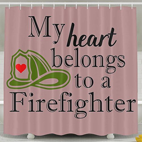 Four Seasonr My Heart Belongs To Firefighter Shower Curtain Mildew Resistant Waterproof Opaque With Hanging Ring