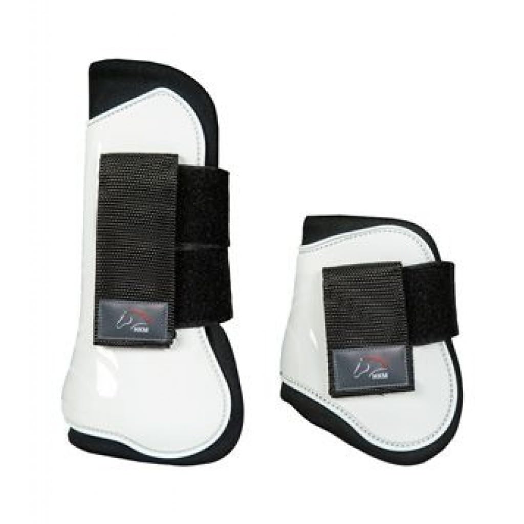 HKM Jumping Boots and Fetlock Boots Set of 4 Genoa, White/Black, Warmblood