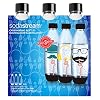 Sodastream Pack van 3 FUSE Carbonating flessen met willekeurige patronen, groot model 1 L, Materiaal: PET, BPA-vrij…