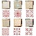 Wooden Rubber Stamps, ArtCastle Korea DIY Diary Stamp Set (6 pcs Lace Square)