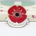 Remembrance Day Memorial Day Gift Poppy Brooch Pins Lest We Forget Flower Badge Broach (Lest We Forget A)
