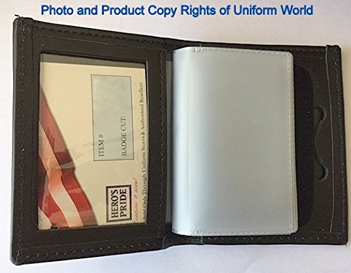 6 Point Ball Tip Bi-Fold Leather Badge Wallet Holder Money Section Single ID Window Credit Cards LASD Police Sheriff Parole Probation Security - Sold by Uniform World