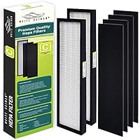 White Kaiman Premium True HEPA Air Filter C Replacement w/Carbon Pre-Filters for Dust & Allergy Elimination Compatible for GermGuardian FLT5000 Models AC5000, AP2800CA, BXAP250, IAP-GG-125 (2 Pack)