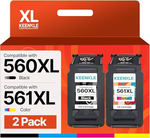 560 561 Printer Cartridges PG-560XL CL-561XL Replacement for Canon 560 561 Cartridges XL for Canon TS5350i Cartridges Pixma TS5351i TS5350a TS7450A TS7451A TS7450i TS5350 TS7450 TS7451 i TS535 1 (2 Pack)