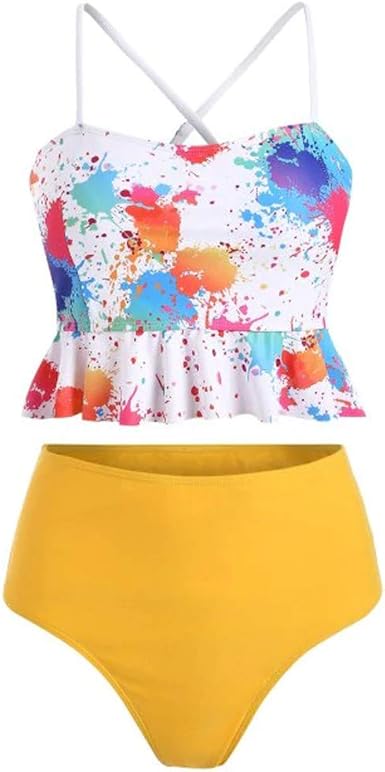 yellow tube top bathing suit