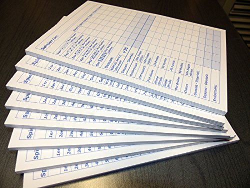 5x Block für Würfelspiel - 50 Blatt, Druck in Blau DIN A5, 50 Blatt, Qualitäts-Offset-Papier 80g/m² (22671) – Bild 4