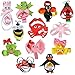 LCLHB 12 Pack Mini Animal Assorted Ribbon Hair Bow for Little Girls Toddler Kids