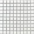 Square Tile White Porcelain Mosaic Shiny Look 1-1/8" X 1-1/8"