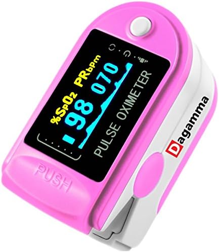 Dagamma DP150 Pulse Oximeter with Carrying Case, Batteries, Neck/Wrist Cord &amp; One-Year Warranty Advanced LCD Screen (Pink Rose)