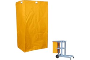 HOWOSO Replacement Janitorial Cart Bag, High Capacity Waterproof Thickened Housekeeping Commercial Janitorial Cleaning Cart Bag with 6 Brass Grommets - 25 Gallon (Yellow)