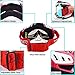 Motorcycle Motocross Goggles ATV Racing Goggles Dirt Bike Tactical Riding Motorbike Goggle Glasses, Bendable Windproof Dustproof Scratch Resistant Protective Safety Glasses (Red)